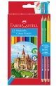 Цветни моливи "Замък" + 6/12 цвята + острилка Faber-Castell